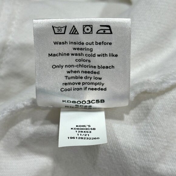 Draper James RSVP White Denim Jacket Size M Ruffle Trim Nautical Preppy Cottage - Picture 11 of 13